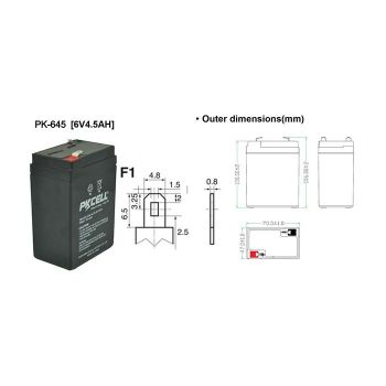 Batería SLA 6V 4.5 ah