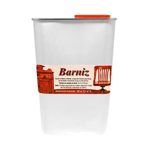 Barniz sintetico de 1.1Lt, para madera, vista frontal.