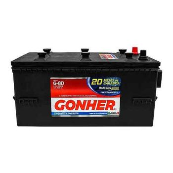 Batería de 12v  y 203Ah, marca GHONER, de bornes positivo y negativo en un mismo lado. 1. 